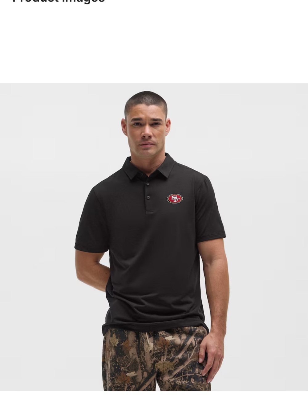 Lululemon NWT x San Francisco 49ers Men's Black Short-Sleeve Polo - size M